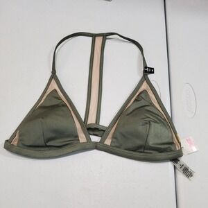 Victoria Secret‎ PINK Women Swimwear Medium Green Lightly Lined Top NWT